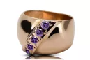 Russian Soviet rose 14k 585 gold Alexandrite Ruby Emerald Sapphire Zircon ring  vrc078