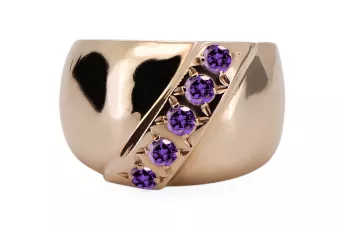 Russian Soviet rose 14k 585 gold Alexandrite Ruby Emerald Sapphire Zircon ring  vrc078