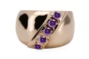 Russian Soviet rose 14k 585 gold Alexandrite Ruby Emerald Sapphire Zircon ring  vrc078