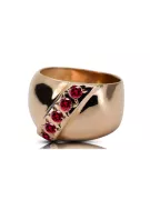 Oro rosa antiguo original de 14k Rubí Anillo Vintage vrc036r
