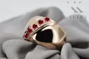 Oro rosa antiguo original de 14k Rubí Anillo Vintage vrc036r