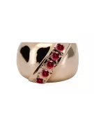 Oro rosa antiguo original de 14k Rubí Anillo Vintage vrc036r