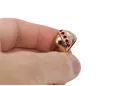 Oro rosa antiguo original de 14k Rubí Anillo Vintage vrc036r