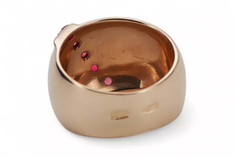 Каблучка Рубін Оригінальне вінтажне рожеве золото 14 карат Вінтаж прикраси vrc036r