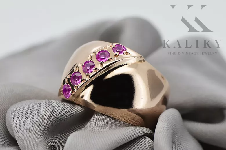 Amethyst Original Vintage 14K Rose Gold Ring Vintage style vrc036r