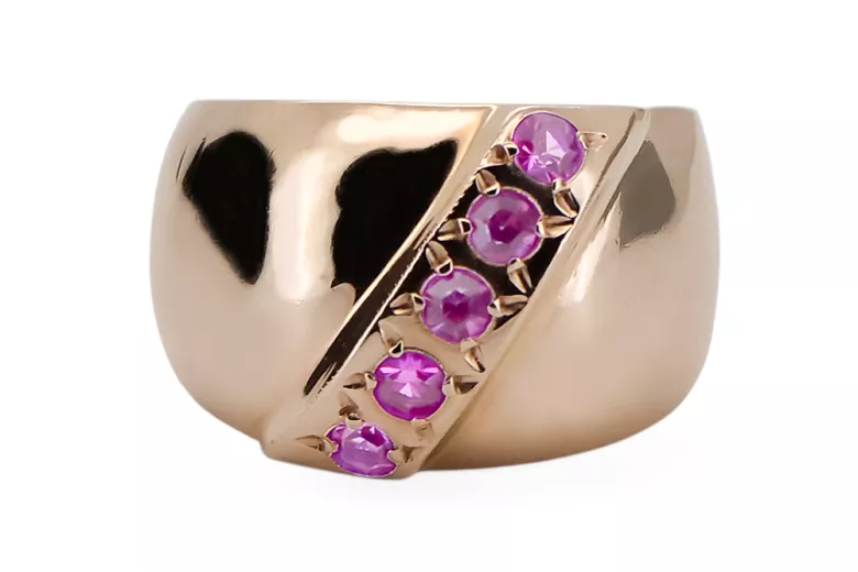 Amethyst Original Vintage 14K Rose Gold Ring Vintage style vrc036r