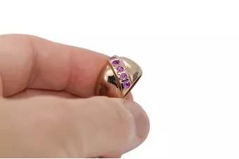 Vintažinis stilius Žiedas Ametistas Originalus 14k rožinio aukso vintage vrc036r