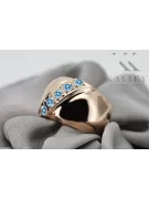 Anillo Aguamarina Oro rosa antiguo original de 14k Artesanía vintage vrc036r