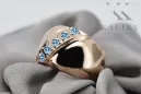 Anillo Aguamarina Oro rosa antiguo original de 14k Artesanía vintage vrc036r