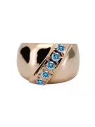 Anillo Aguamarina Oro rosa antiguo original de 14k Artesanía vintage vrc036r