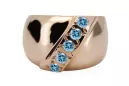 Anillo Aguamarina Oro rosa antiguo original de 14k Artesanía vintage vrc036r