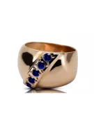 Zafiro Oro rosa antiguo original de 14k Anillo Artesanía vintage vrc036r