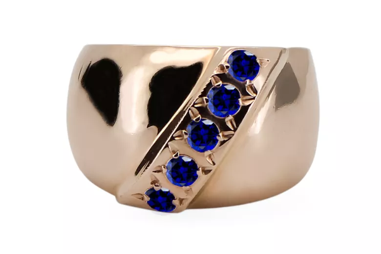 Inel Stil Vintage Safir Original vintage din aur roz de 14k vrc036r