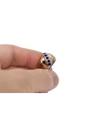 Zafiro Oro rosa antiguo original de 14k Anillo Artesanía vintage vrc036r