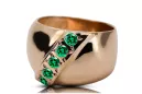Anillo Estilo vintage Esmeralda Oro rosa antiguo original de 14k vrc036r