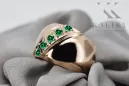 Anillo Estilo vintage Esmeralda Oro rosa antiguo original de 14k vrc036r