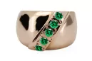 Anillo Estilo vintage Esmeralda Oro rosa antiguo original de 14k vrc036r