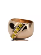 Anillo Artesanía vintage Peridoto amarillo Oro rosa antiguo original de 14k vrc036r