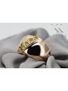 Anillo Artesanía vintage Peridoto amarillo Oro rosa antiguo original de 14k vrc036r