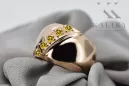 Винтидж стил Пръстен Жълт перидот Оригинално ретро 14k розово злато vrc036r