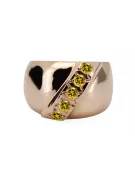 Anneau Péridot jaune Or rose 14 carats vintage d'origine Bijoux vintage vrc036r