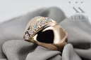 Cyrkonia Oryginalny wyrób Vintage 14k z różowego złota Pierścionek Vintage Biżuteria vrc036r