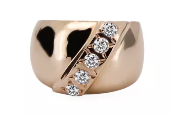 Originales Vintage-Roségold aus 14 Karat Zirkon Ring Vintage Handwerk vrc036r