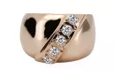 Anillo Circón Oro rosa antiguo original de 14k Joyería vintage vrc036r