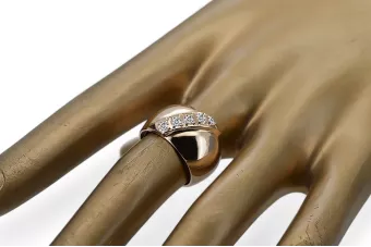 Style vintage Anneau Zircon Or rose 14 carats vintage d'origine vrc036r