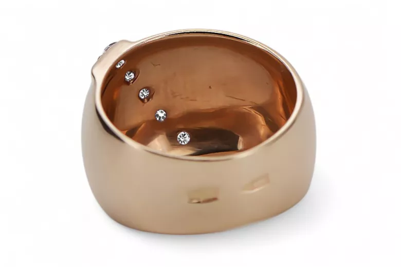 Žiedas Žirkoniai Originalus 14k rožinio aukso vintage Vintažiniai papuošalai vrc036r