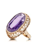 Russische sowjetische Rose 14 Karat 585 Gold Alexandrit Rubin Smaragd Saphir Zirkon Ring vrc014