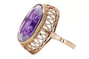 Russische sowjetische Rose 14 Karat 585 Gold Alexandrit Rubin Smaragd Saphir Zirkon Ring vrc014