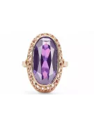 Russische sowjetische Rose 14 Karat 585 Gold Alexandrit Rubin Smaragd Saphir Zirkon Ring vrc014