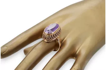 Russian Soviet rose 14k 585 gold Alexandrite Ruby Emerald Sapphire Zircon ring  vrc014