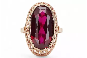 Ring Rubinrot Originales Vintage-Roségold aus 14 Karat Vintage Schmuck vrc129r