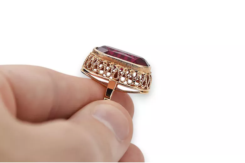 Vintage Inel Rubin Original vintage din aur roz de 14k vrc129r