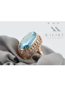 Žiedas Vintažiniai amatai Akvamarinas Originalus 14k rožinio aukso vintage vrc129r