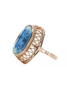 Žiedas Vintažiniai amatai Akvamarinas Originalus 14k rožinio aukso vintage vrc129r