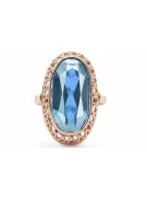 Acvamarin Original vintage din aur roz de 14k Inel Stil Vintage vrc129r
