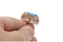 Žiedas Vintažiniai amatai Akvamarinas Originalus 14k rožinio aukso vintage vrc129r
