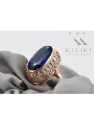 Anillo Artesanía vintage Zafiro Oro rosa antiguo original de 14k vrc129r