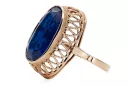 Anillo Artesanía vintage Zafiro Oro rosa antiguo original de 14k vrc129r