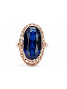 Safir Original vintage din aur roz de 14k Inel Vintage vrc129r