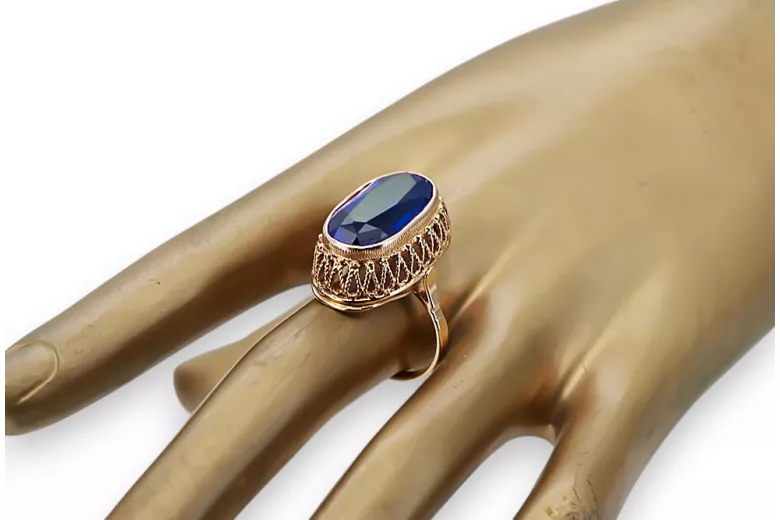 Safir Original vintage din aur roz de 14k Inel Vintage vrc129r
