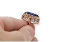 Anillo Artesanía vintage Zafiro Oro rosa antiguo original de 14k vrc129r