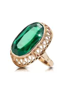 Anneau Artisanat vintage Émeraude Or rose 14 carats vintage d'origine vrc129r