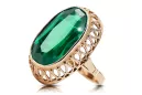 Anillo Esmeralda Oro rosa antiguo original de 14k Estilo vintage vrc129r