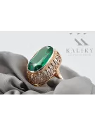 Anillo Esmeralda Oro rosa antiguo original de 14k Estilo vintage vrc129r