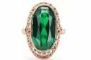 Anneau Artisanat vintage Émeraude Or rose 14 carats vintage d'origine vrc129r