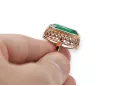 Оригинално ретро 14k розово злато Смарагд Пръстен Винтидж крафт vrc129r